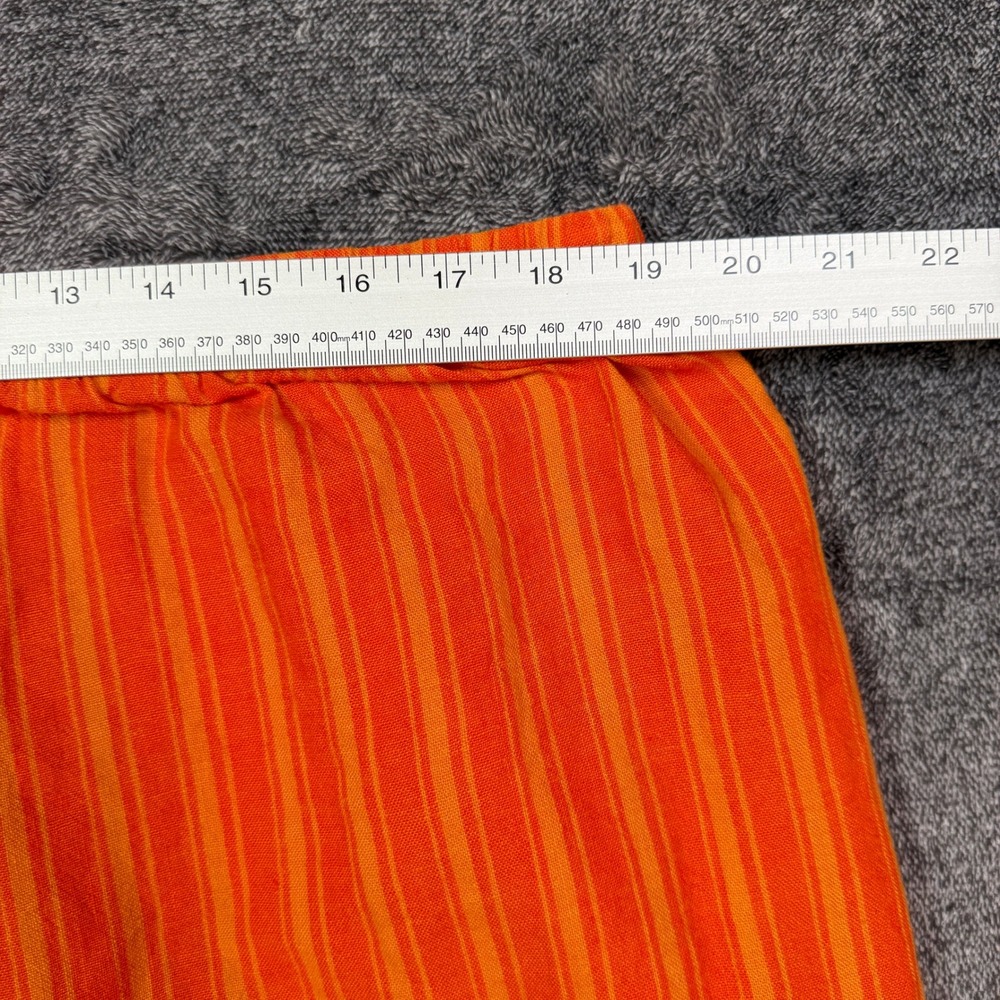 Old Navy Wide Leg Linen Pants Womens XL Blend Striped Orange Yellow Comfort - Picture 5 of 8